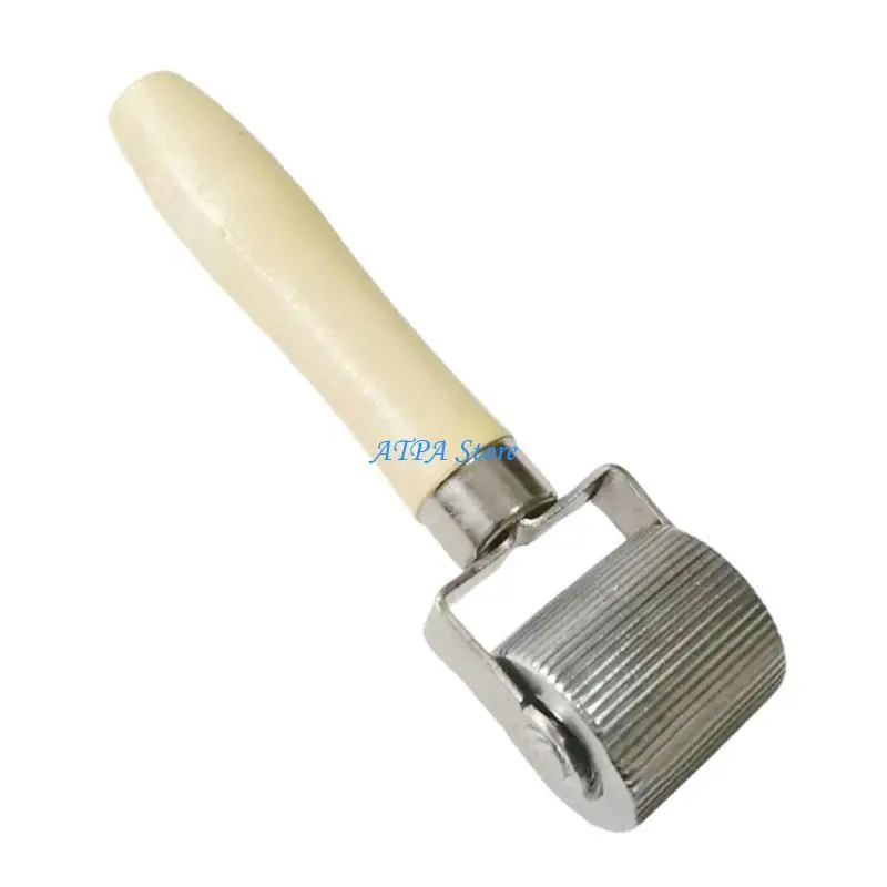 

U13C Durable Car Tire Repair Compaction Roller, Tire Repair Tool, Wooden Handle, Solid Wheel, Tire Pressure, and Gas Artifact