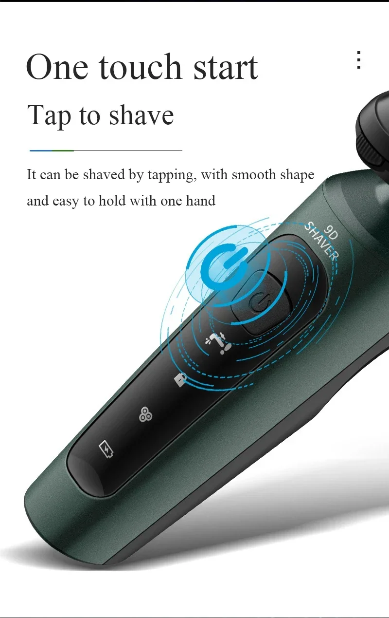 Electric Shavers for Men Waterproof Electric Trimmer Razor Wet &amp Dry Use Rechargeable Battery Rotary Shavers Machine Shaving