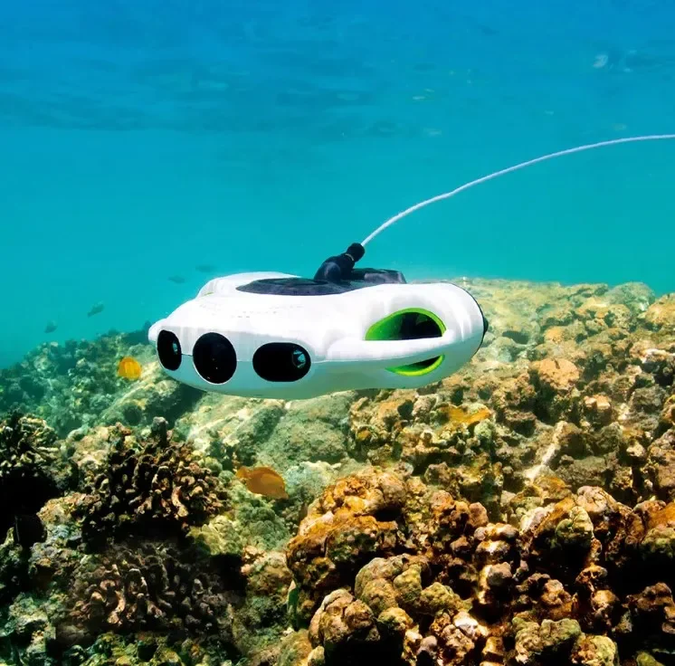 BW Space Pro Zoom underwater drone high definition camera with suspended robotic arm device