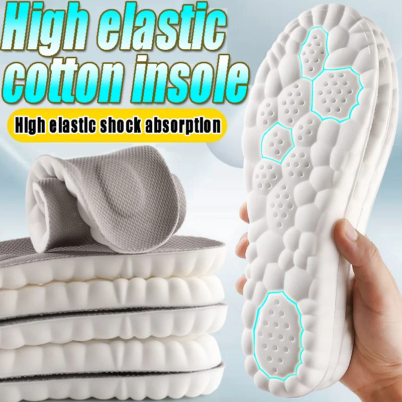 New 4D Latex Sport Insoles High Elastic Breathable Cotton Shoe Pads Anti-pain Deodorant Cushion Arch Support Running Insole Foot