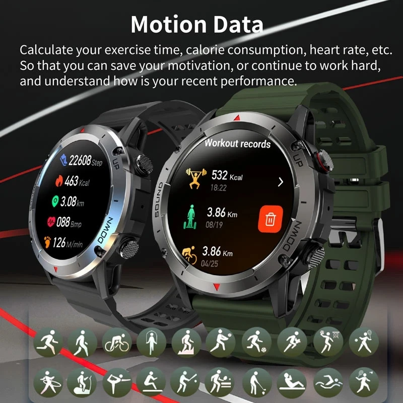 NX9 jam tangan pintar pria, tahan air untuk Android Huawei Ios pelacak kebugaran HD 1.39 "Panggilan Bluetooth 2023