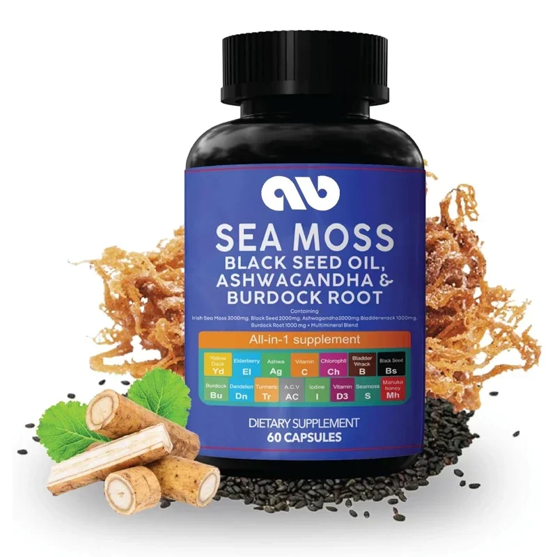 

Органические капсулы из морских водорослей — пищеварительное здоровье и энергия, вегетарианские, без ГМО, 60 капсул