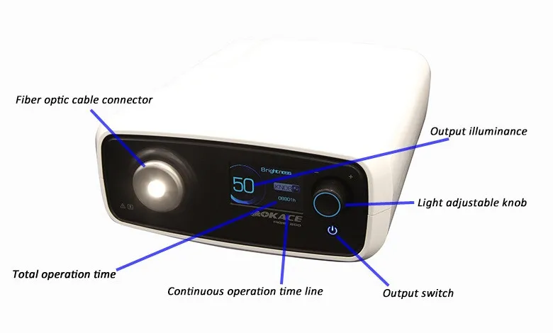 ENT Microscópio portátil, LED fonte de luz fria