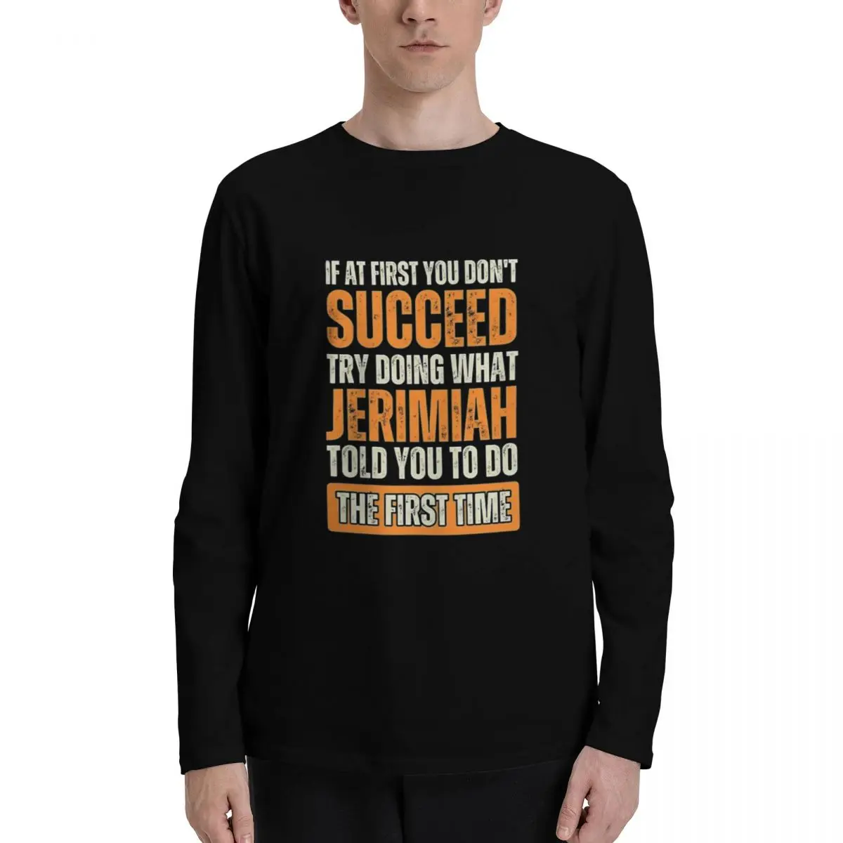 Jerimiah_Personal Premium Men's Long Sleeve Tee - Classic Design with Superior Comfort for All-Day Wear