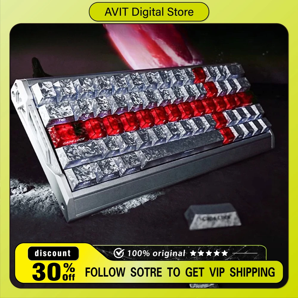 Silver Carbon 2.0 Side-Engraved Shine Through Keycaps  Laser Engraved for Pc Gaming Classic Keycaps Anime ESC Personalized Gifts