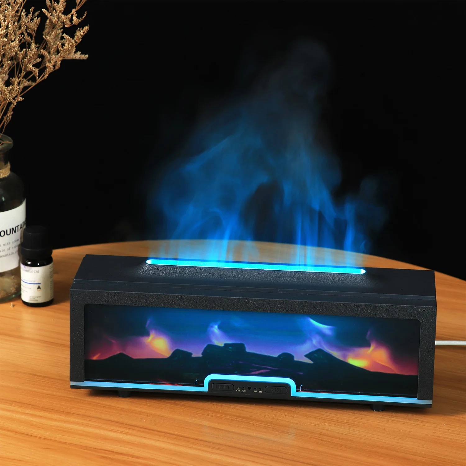 

Aroma Humidifier Flame Essential Oil Diffuser Air Humidifier Aromatherapy Fragrance Diffuser with RGB Light and Remote Control