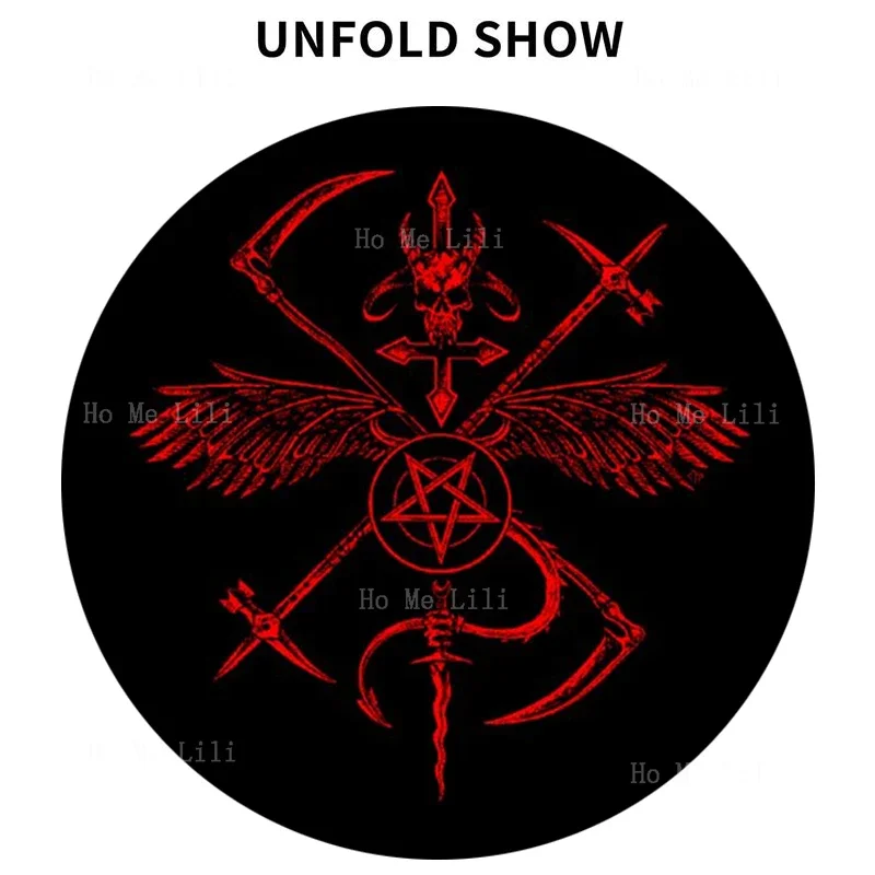 Satanic Symbol Music Album Edict Of The Antichrist Elect Circular Floor Mat Decorated The Floor