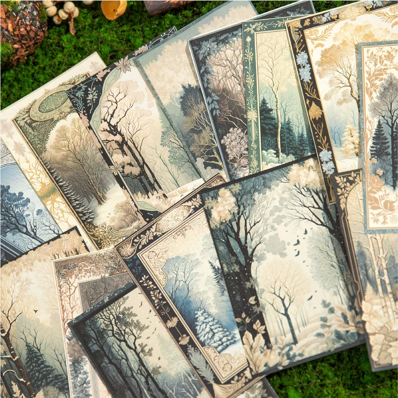 30Pcs Forest landscape Paper Material Junk Journal Planner Scrapbooking Vintage Decorative Collage DIY Craft Craft Paper