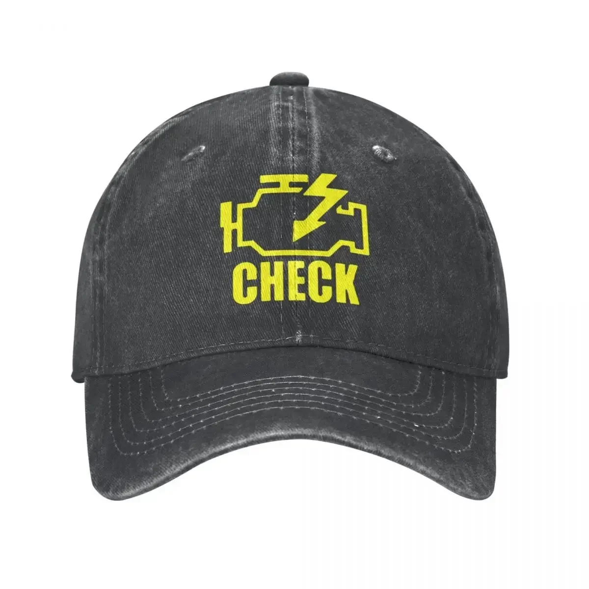 Check Engine Baseball Cap Light Mechanic Vintage Man Washed Hip Hop Hats Hot Sale Print Fishing Baseball Caps Gift Idea