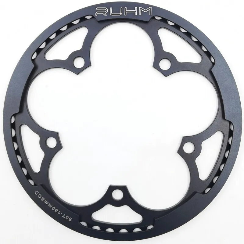 

RUHM Aluminum Alloy Chainring 50T BCD130 with Chain Guard for Brompton Folding Bike positive-negative teeth Chain Wheel
