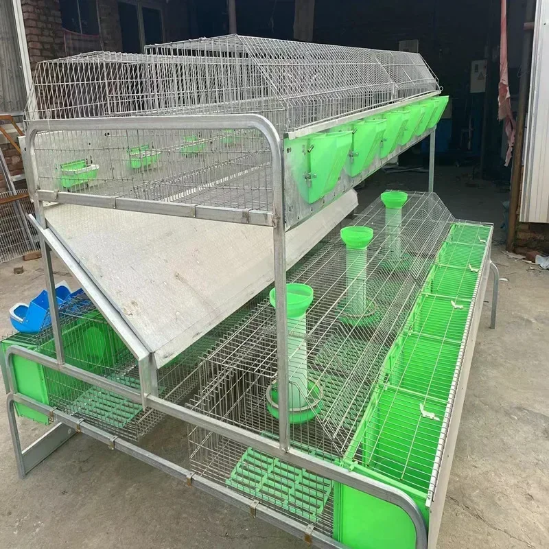 24-position Breeding Rabbit Cages Galvanized Rabbit Cage Standard European Rabbit Hutch with Accessories for Poultry Farm House