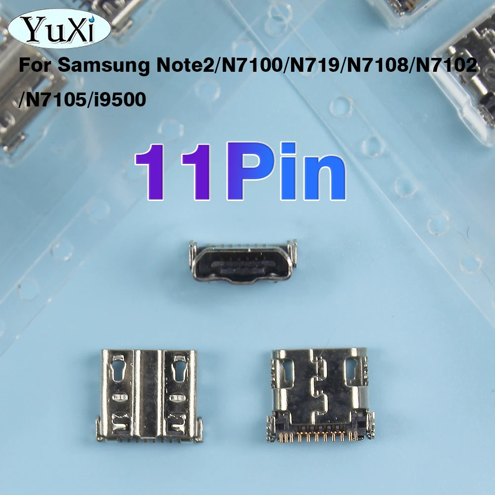 

10pcs Micro USB 11pin Connector Charging Port Socket Tail Plug For Samsung Note 2 N7100 N719 N7108 N7102 Repair Parts