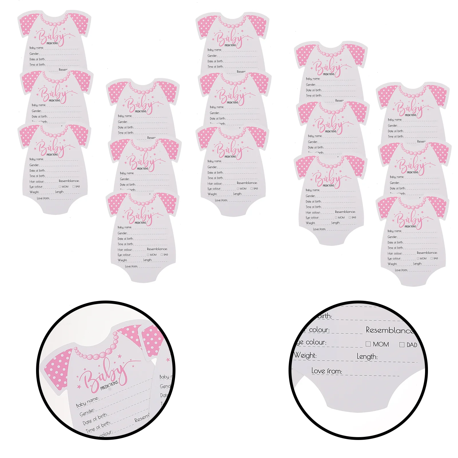 20 Pcs Month Stickers Baby Shower Advice and Wishes Prediction Cards Girl Supplies High-end Self-adhesive New Daddy Gifts