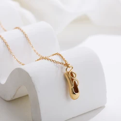 Exquisite Ballet Dance Shoes Necklace Pendant 18k Gold Plated Stainless Steel Women's Temperament clavicle Chain Necklaces