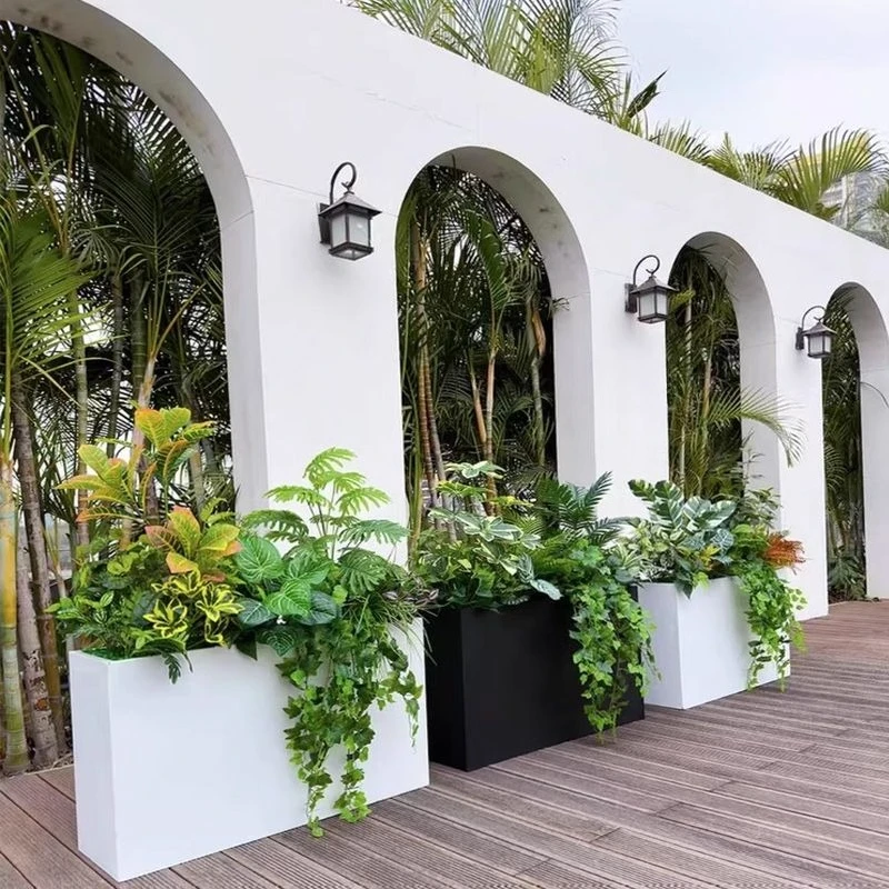 

Stainless steel aluminum alloy wrought iron flower box outdoor balcony terrace courtyard rectangular planting box