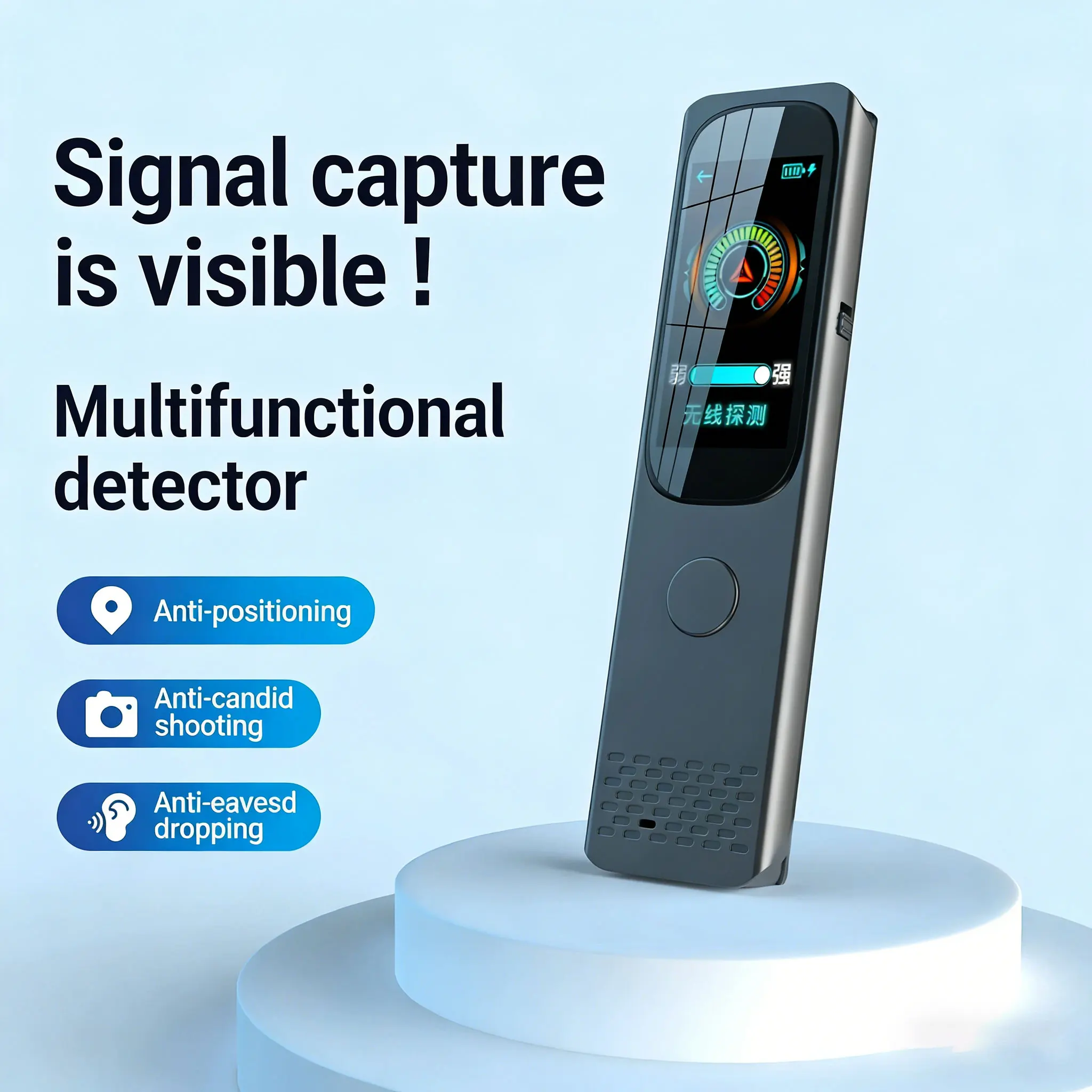 

Camera multi-functional touch-screen detector wireless signal hotel anti-theft camera infrared detector anti-GPS detection devic