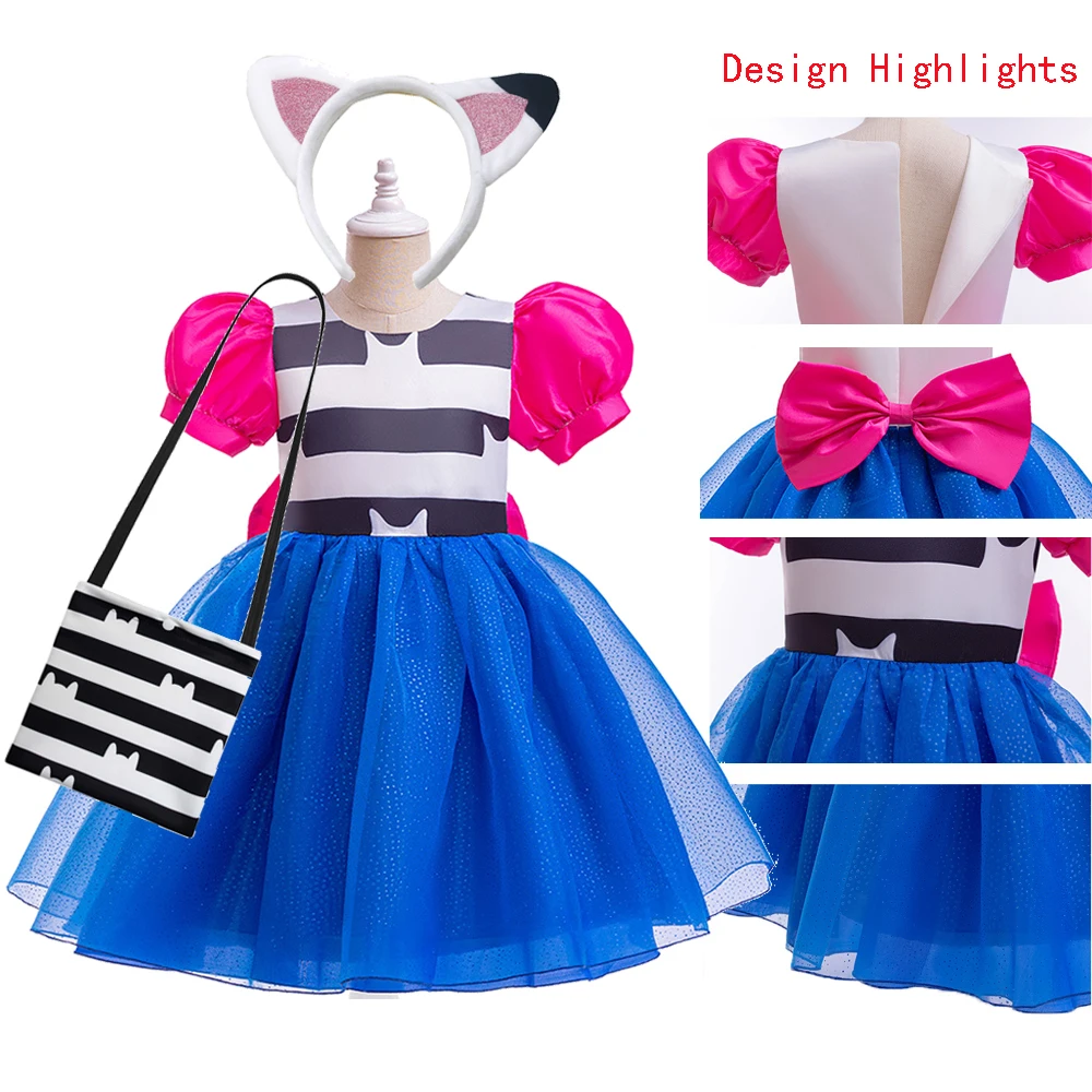 Vestidos de cosplay para niñas pequeñas, disfraz de carnaval de Gabby's Dollhouse para niñas, vestido de dibujos animados para fiesta de cumpleaños