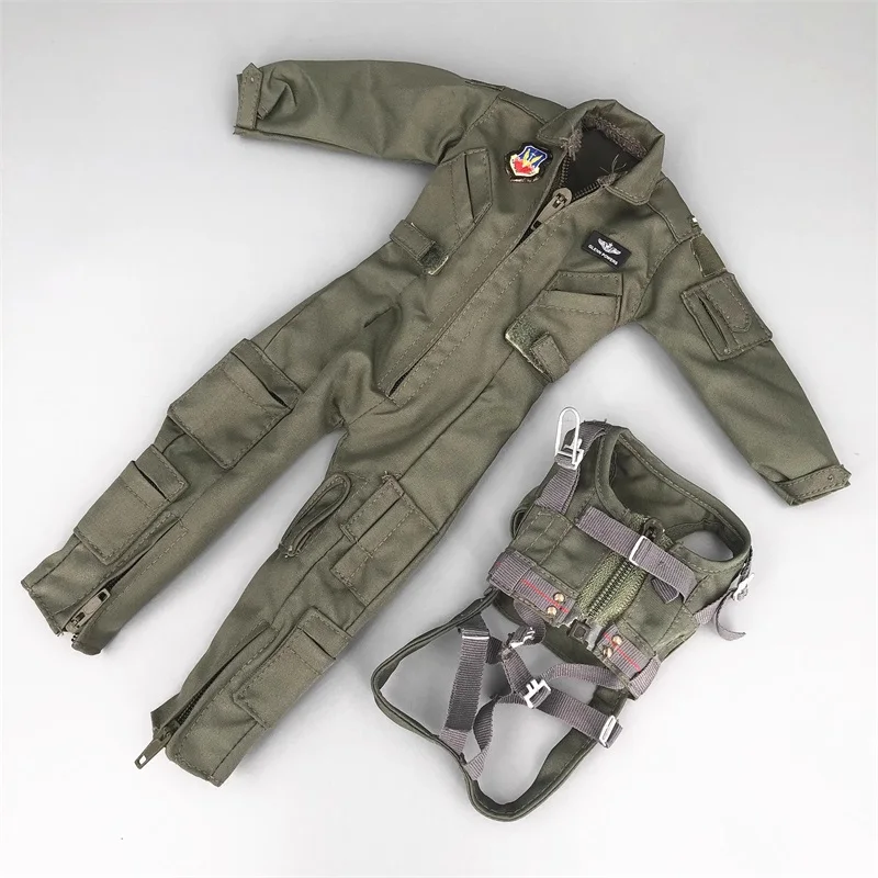 

1/6 Soldier US Air Force Pilot Army Green Jumpsuit And Combat Chest Hanging Model Toy Fit 12'' Action Figures In Stock