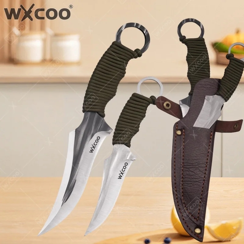 WXCOO Multifunctional Butcher Knife Chef Knife High Carbon Kitchen Knife BBQ Meat Cutting Fruit Paring Cooking Tools