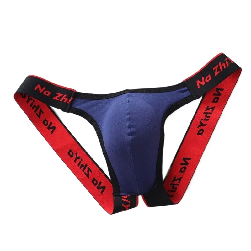 Men Open Butt Thong Lingerie Jockstrap String Sexy U Convex Gay Underwear Bikini Slip Homme Low Waist Breathable Underpants