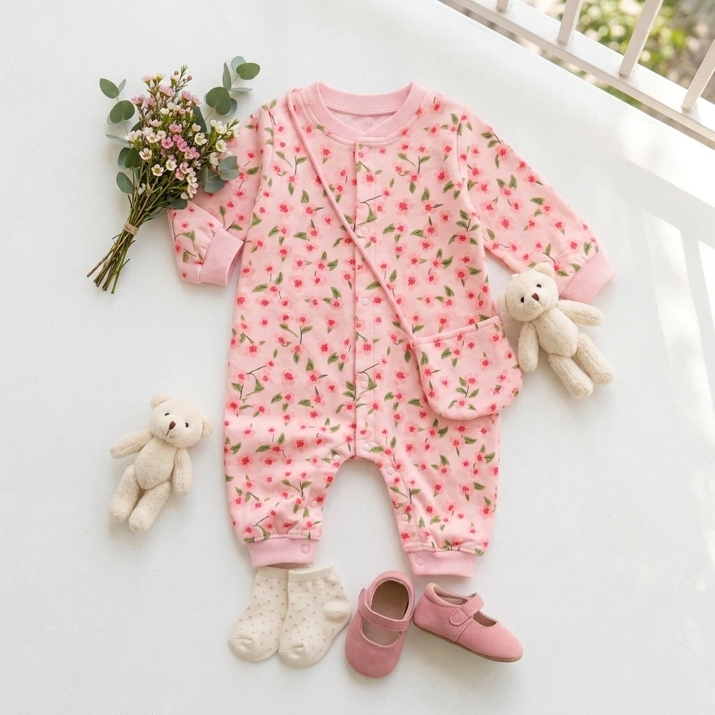 Sweet  Autumn Baby Girls Rompers Long Sleeve Infants Jumpsuits Clothing Cute Floral Spring