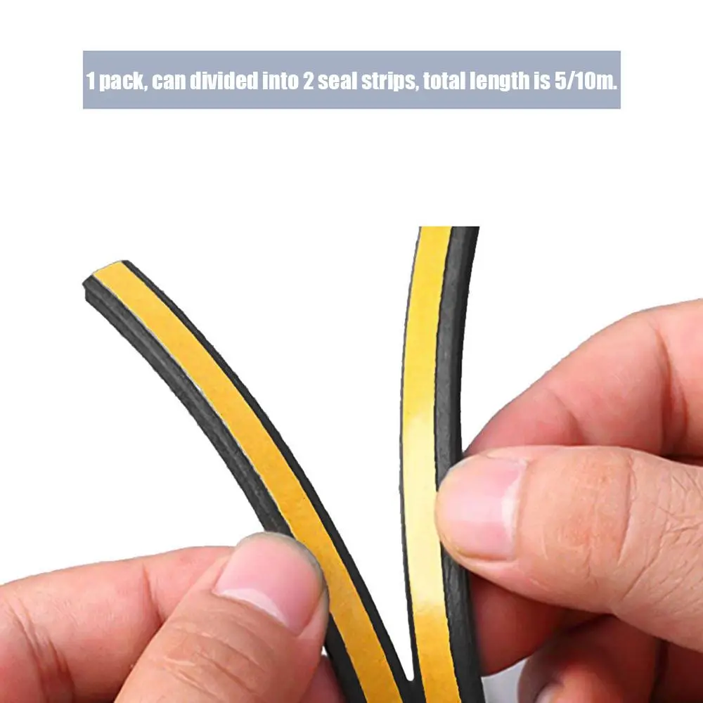 Bande d'étanchéité auto-adhésive pour porte et fenêtre, 5/10M, en mousse, insonorisée, Anti-Collision