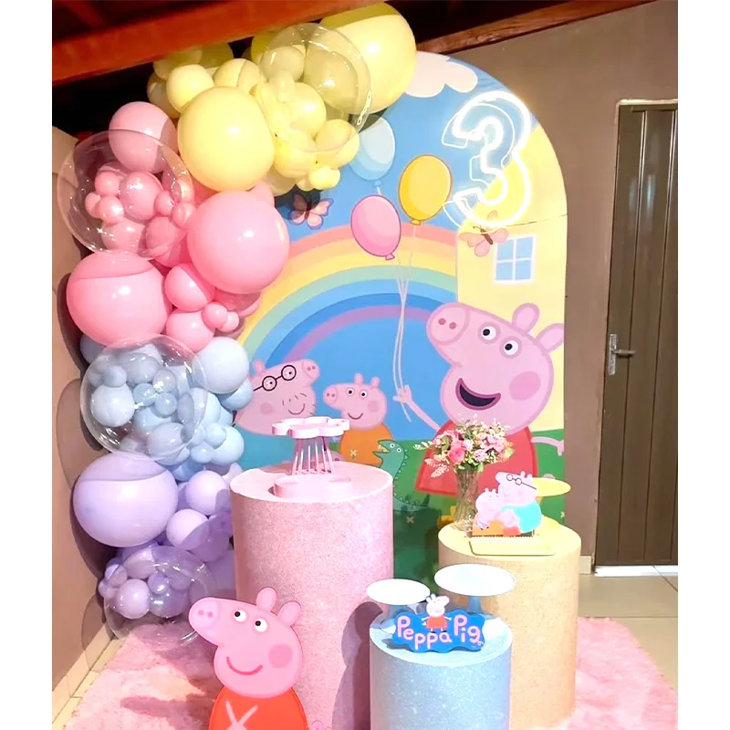 Kit de Guirnalda de Globos de Látex con Diseño de Peppa Pig, Globos con Números, Decoración para Fiestas de Cumpleaños y Baby Shower, Regalos y Juguetes