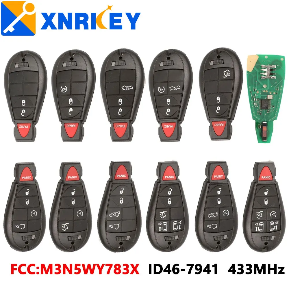 

XNRKEY Remote Car Key Fob 433Mhz 7941 for Chrysler Town & Country Jeep Grand Cherokee Dodge Caravan Journey M3N5WY783X IYZ-C01C