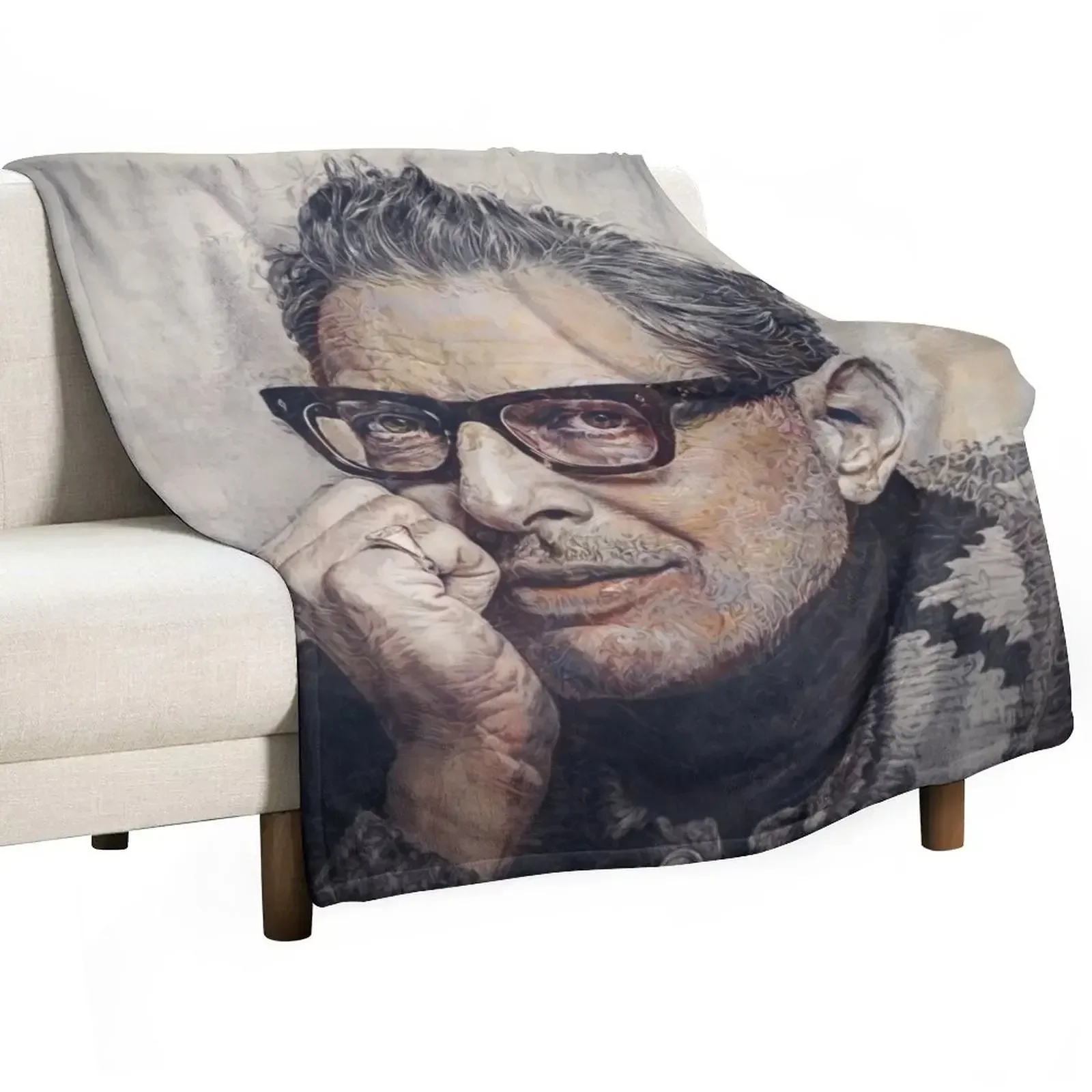 Jeff Goldblum Illustration Throw Blanket Fashion Sofas valentine gift ideas Blankets