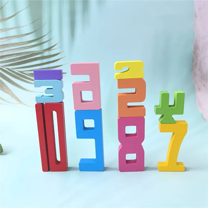 10/20 قطعة كتل تعليمية خشبية مصممة للعب الإبداعي والمساعدة في التعرف على الألوان ومثالية لمفاهيم الرياضيات الأساسية