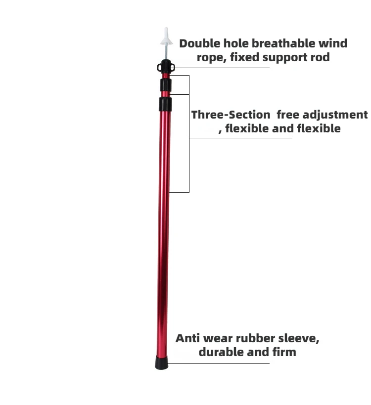 Imagem -06 - Alumínio Liga Tenda Ajustável Pólo Varas de Apoio Abrigo de Praia Toldo de Lona Substituição Pólos Acessórios 2.3m3m Seções
