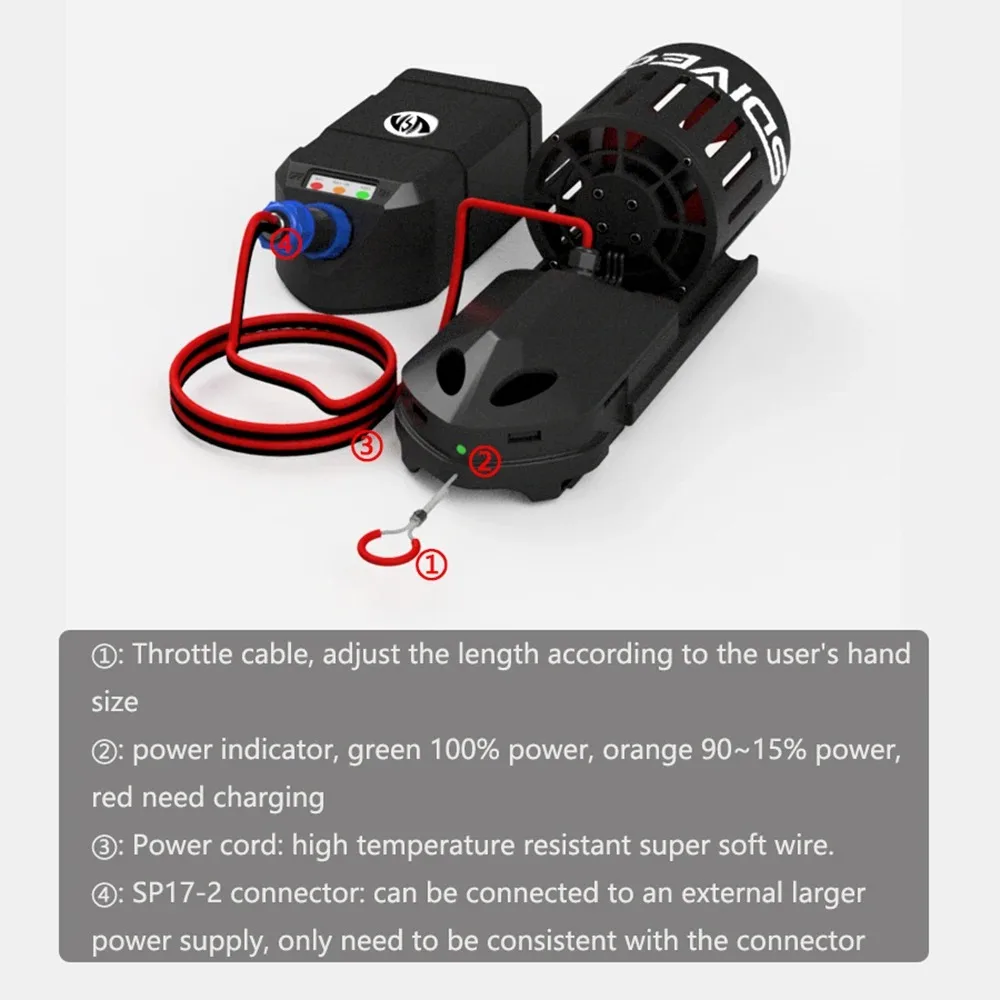 Two Pieces Bundle 2.2m/s Electric Motor 45mins Scuba Diving Equipment Waist-mounted Underwater Scooter