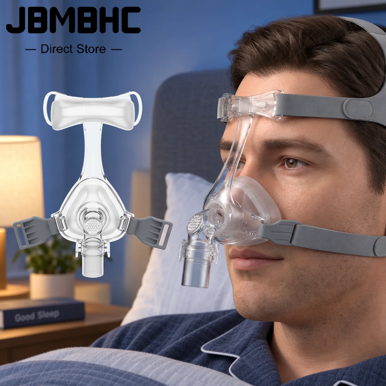 Universal Nasal CPAP Mask Soft CPAP Mask with Comfort Full Face Cover Anti-Snoring Replacement Mask for Most CPAP Machine