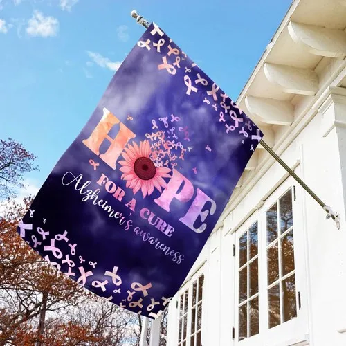 Alzheimers Awareness Elephant Garden Flag Memories Matter Support Gift AAV