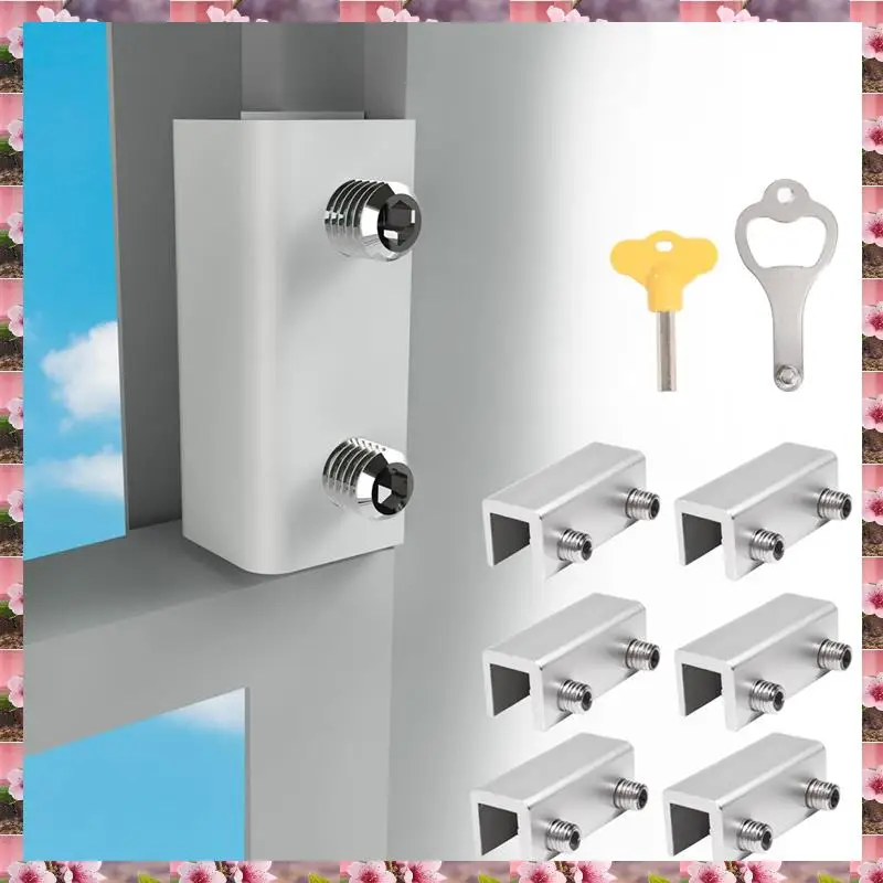 

2025 Window Lock (6 Sets) Safety Window Lock, For Vertical And Horizontal Sliding Window And Sliding Doors, Adjustable Lock,Wind