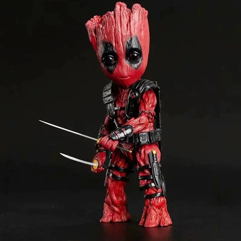 

Marvel Comics "Guardians of The Galaxy" Movie Deadpool Version Groot Action Figure PVC Sculpture Series Collection Model Toys