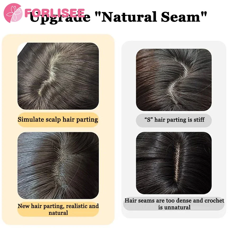 شعر مستعار اصطناعي قصير مستقيم هامش شعر طبيعي وعصري للنساء غطاء رأس كامل مقاوم للحرارة #6