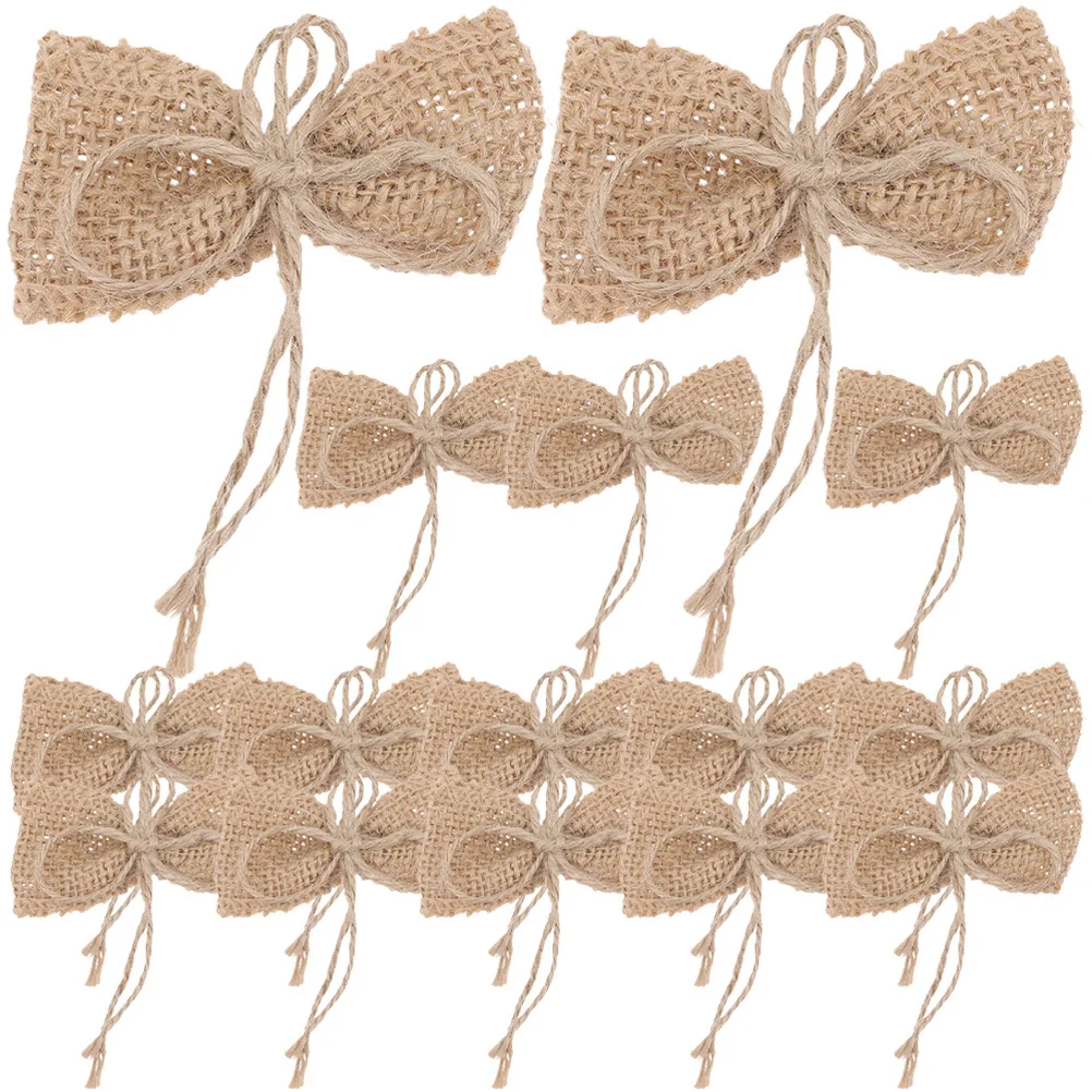 

15Pcs Butterfly Decoration Burlap Bows Small Rustic Craft Ornaments for Wedding Birthday Christmas Holiday Decor Festival Wreath