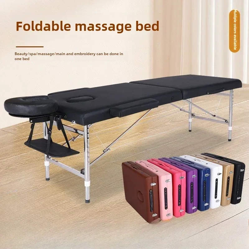 Beauty Salons Lifting Portable Stainless Steel Massage Bed Portable Folding Home Beauty Physiotherapy Moxibustion Massage Beds