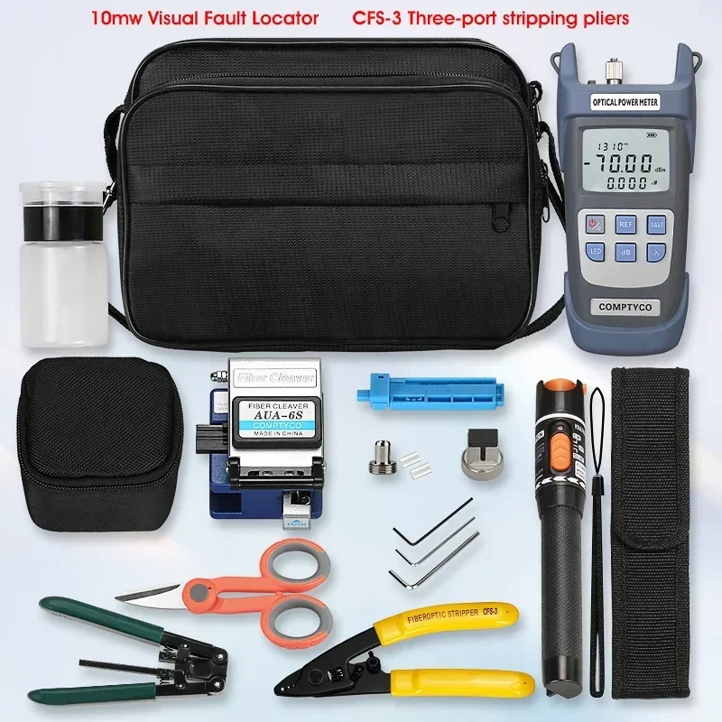 US.EU FTTH Fiber Optic Tool Kit mit Fiber Fibra Optica Leistungsmesser und 10 mW Visual Fault Locator AUA-6S FTTH Tool