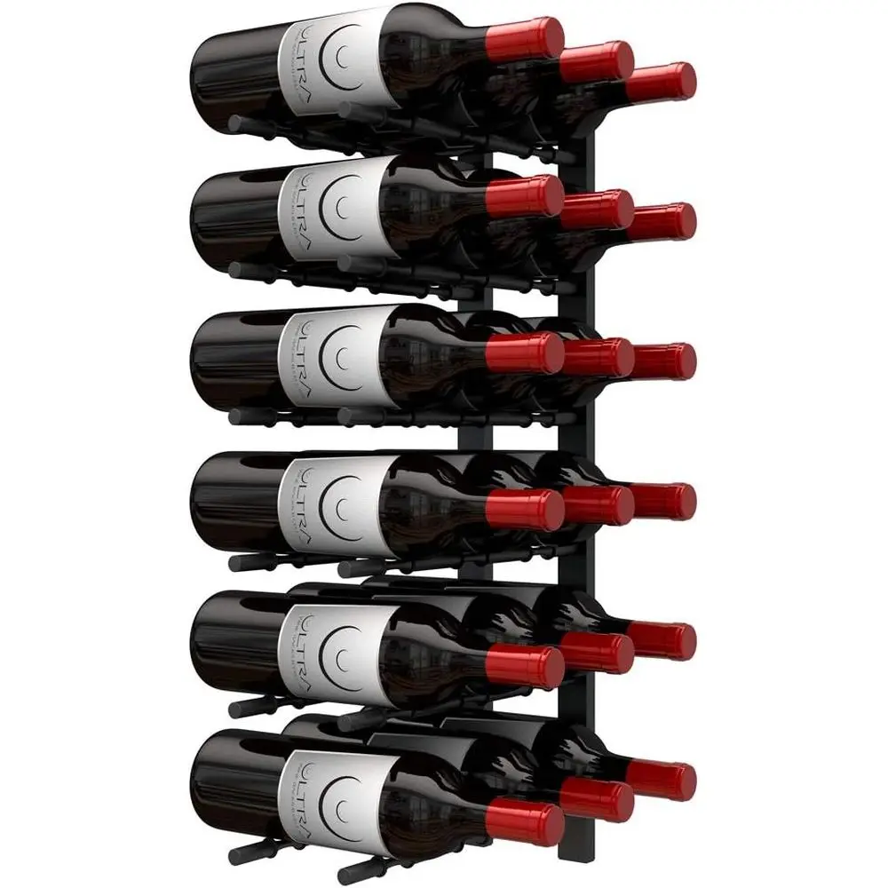 

Ultra Wine Racks Wall Mounted Label-Out Wine Racks (2 oot 3 Deep, Matte Black, 18 Wine Bottles) - ern Metal Wine Storage, ular D