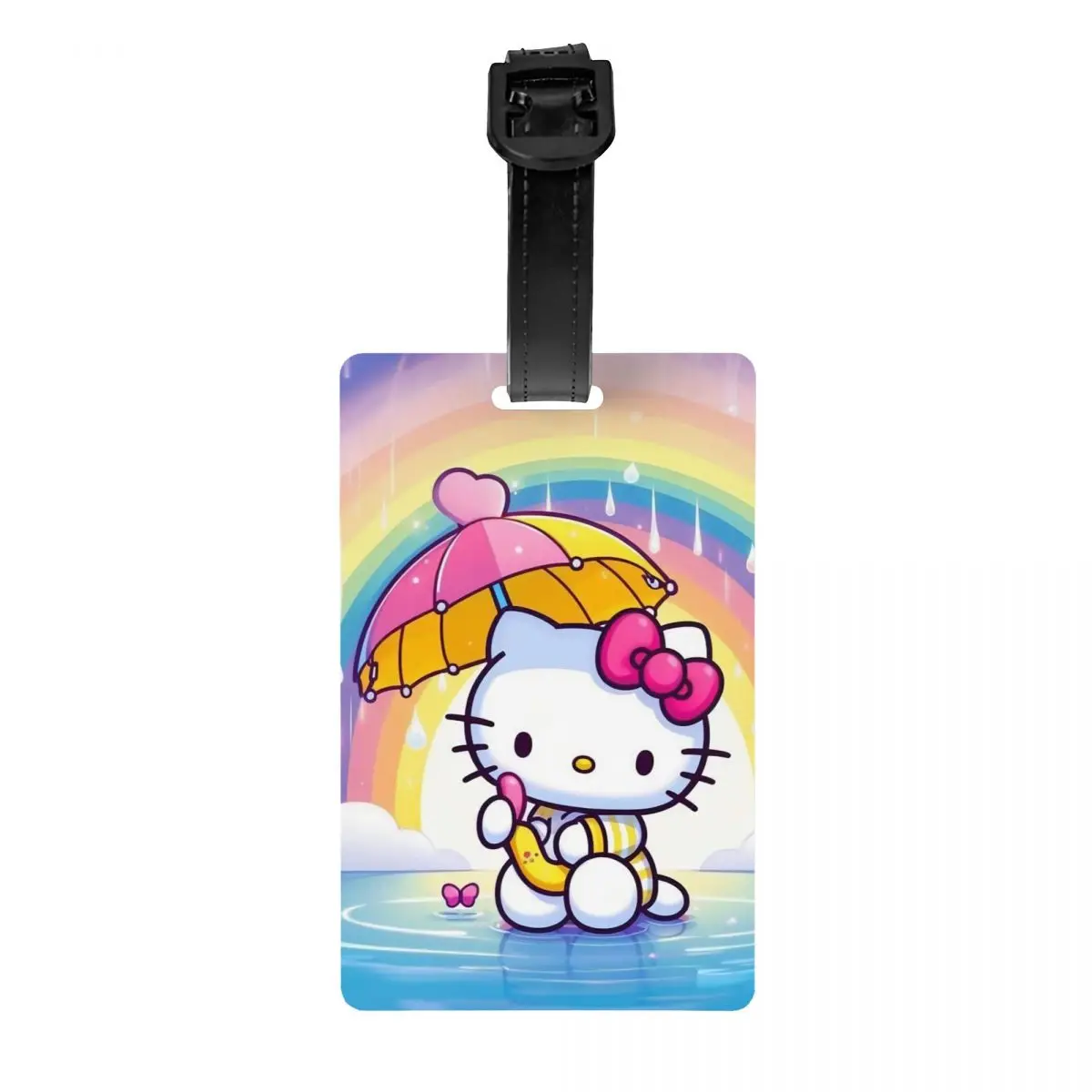 

Багажная бирка с милым мультяшным котом «Hello Kitty», защита конфиденциальности, багажные бирки, дорожные сумки, этикетки для чемодана