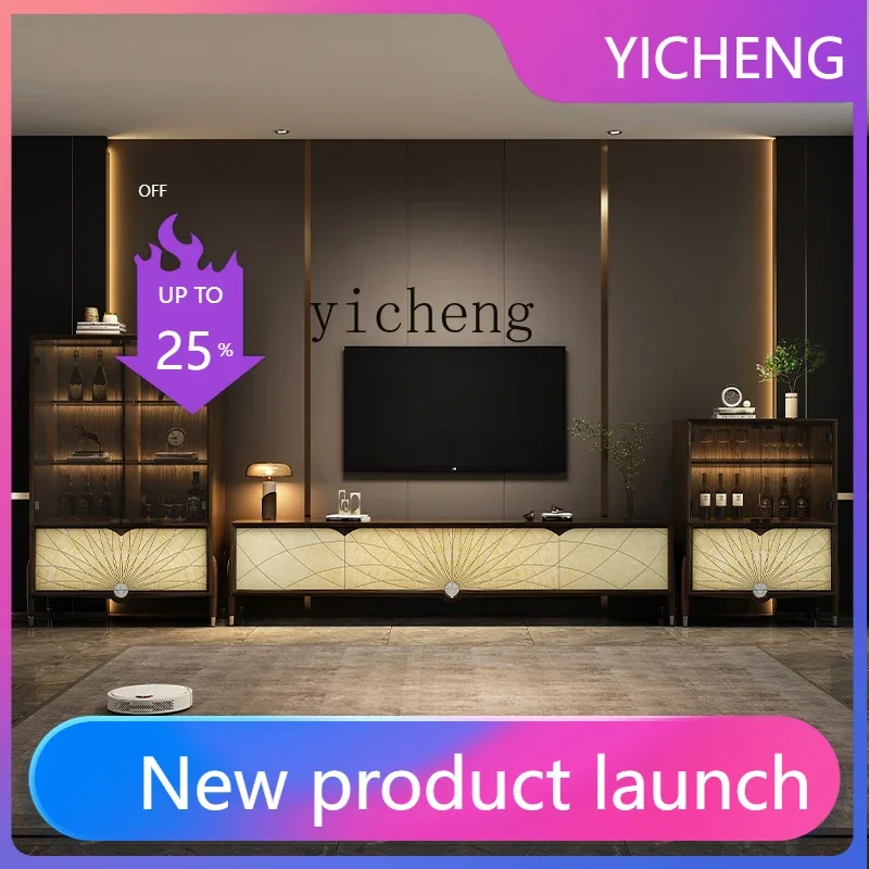 

LYY solid wood light luxury wine cabinet black walnut glass door figure display cabinet