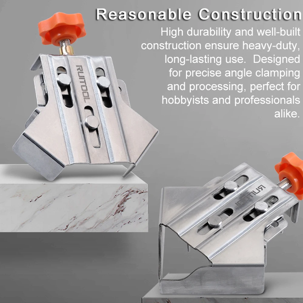 90° Fixing Corner Clips Woodworking Right Angle Clamp Carpenter Quick Positioning Clamp Stainless Steel for Wood Panel Splicing