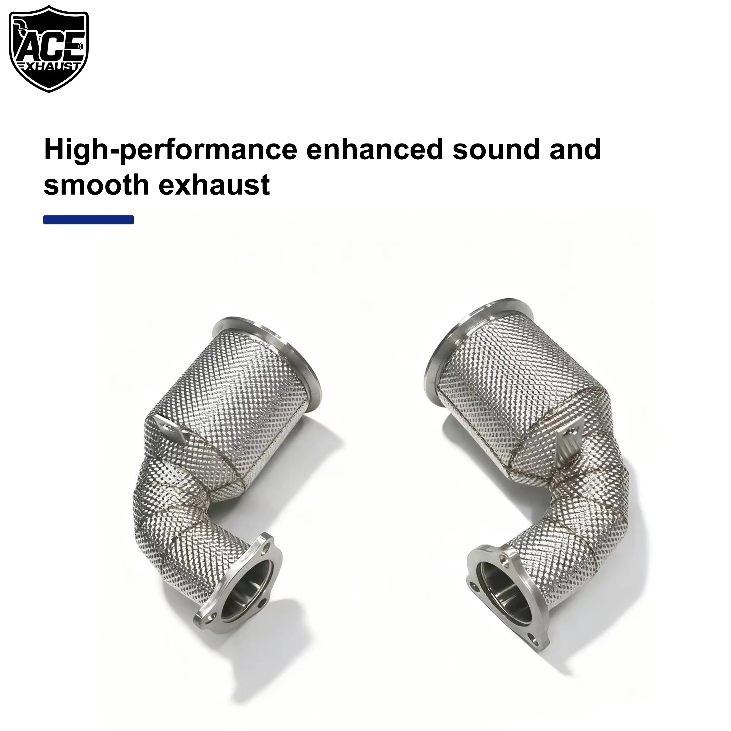 ACE Perfect Fit Downpipe for Porsche Panamera 971 2.9T 4.0T High Performance Exhaust Pipe with Three Ternary Catalytic Converter