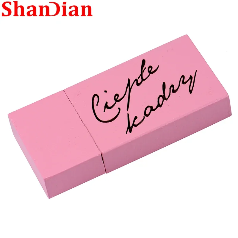 다채로운 나무 USB 플래시 드라이브, 무료 사용자 정의 로고 메모리 스틱, 64GB 100% 실제 용량 펜 드라이브, 128GB, 32GB, 16GB, 창의적인 선물