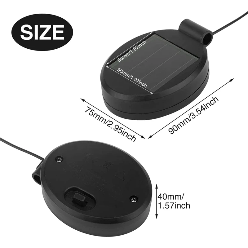 Panel de repuesto de luz LED Solar, tapa de linterna de Panel Solar, accesorios de bombilla, caja de batería, 8 paquetes