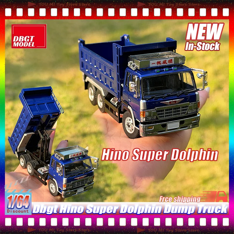 Nuevo en stock: Camión volquete de aleación a escala 1:64 Dbgt Hino Super Dolphin, modelo de camión volquete pesado japonés para coleccionistas y aficionados.