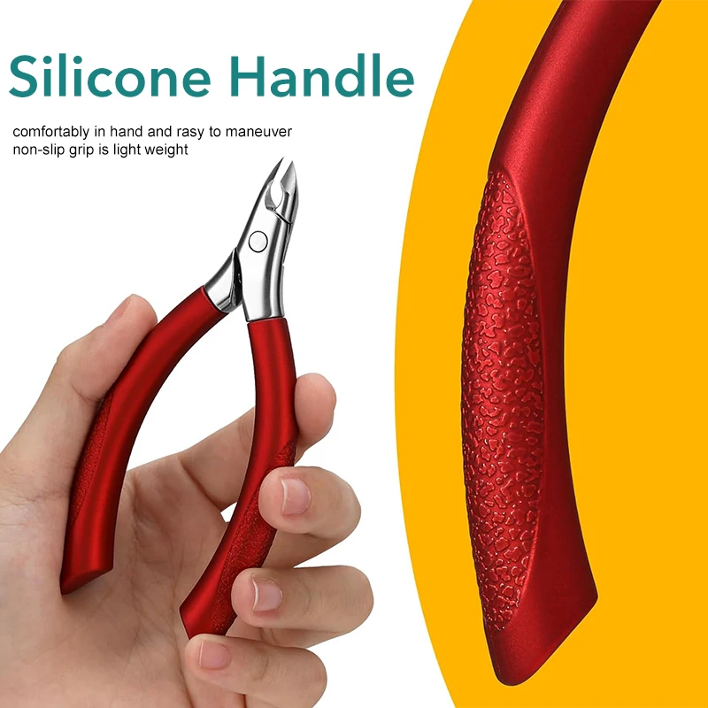 Pinzas para cutículas profesionales, cortaúñas profesionales de media mandíbula de 5mm, cortadores de cutículas de precisión, herramienta de manicura Premium