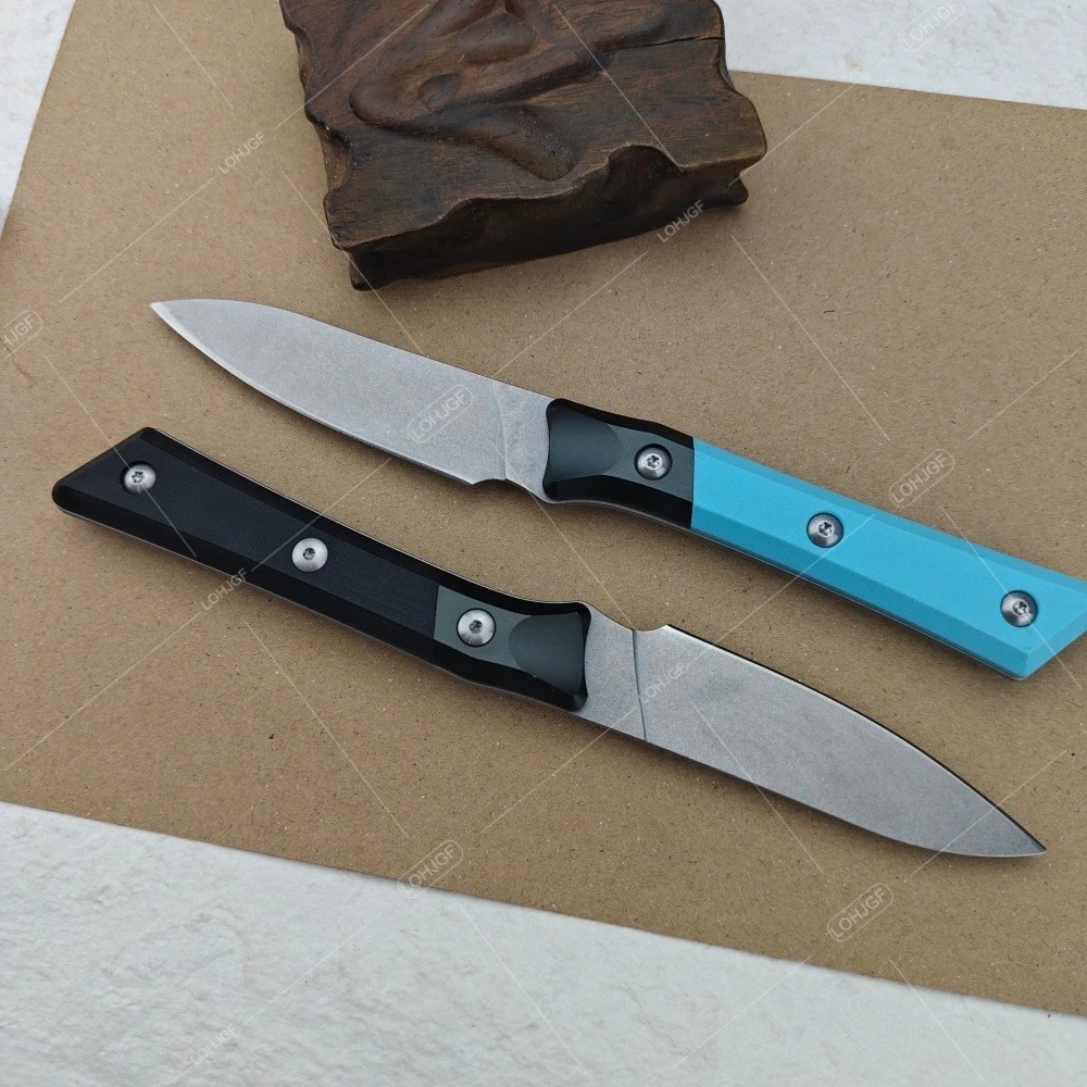 Blue & Balck Aluminum Handle 3500B Straight Knife with Sheath Utility Outdoor Fishing Rope Cutting Tools Camping Durable Knives